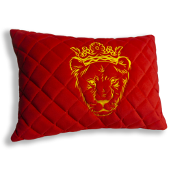 Подушка из алькантары с вышивкой 